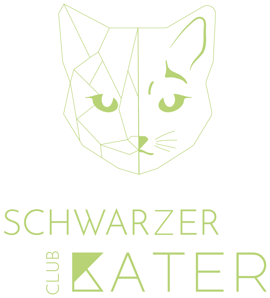 Logo Club Schwarzer Kater: Katzenkopf mit Schriftzug